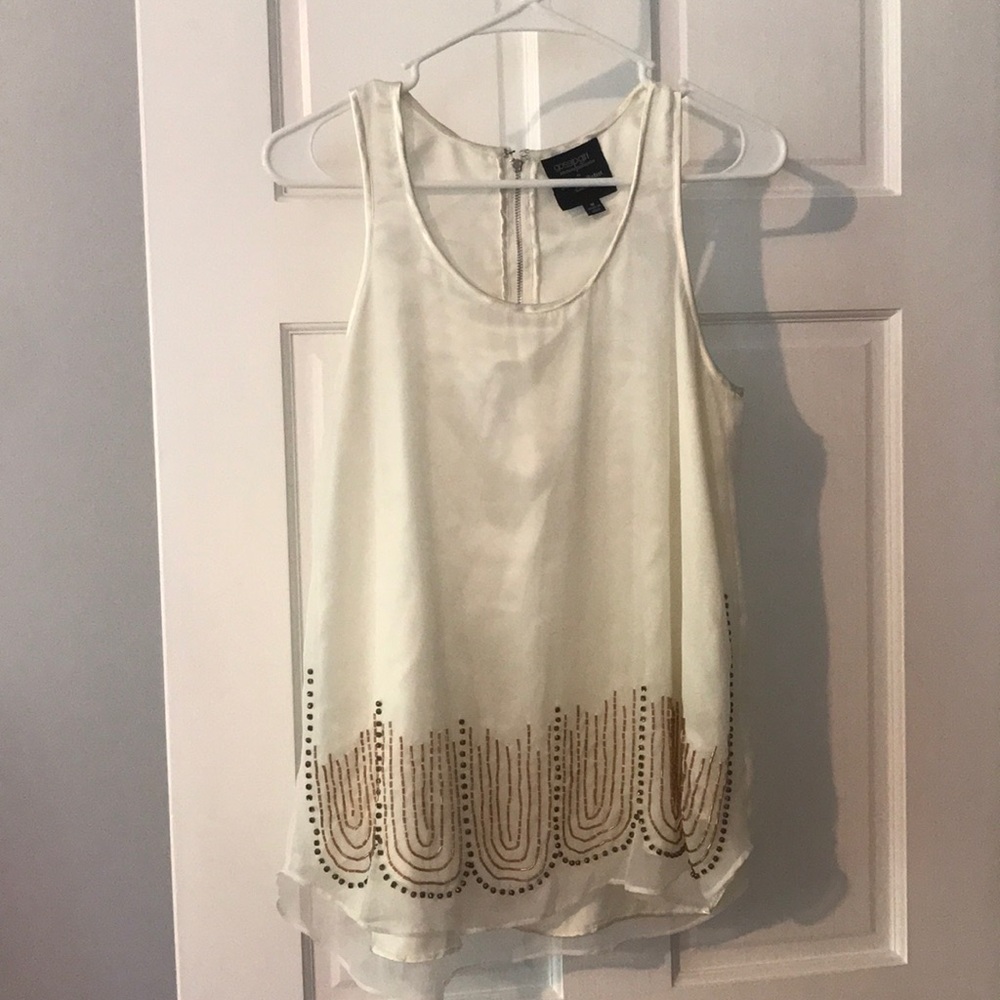 Romeo & Juliet Cream embroidered tank top